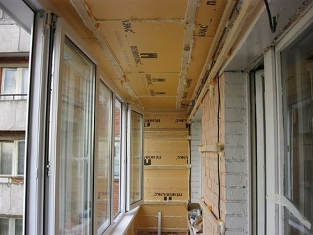 insulation of the balcony ceiling