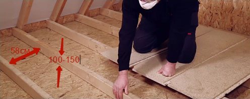 isolamento del soffitto in una casa di legno foto 2