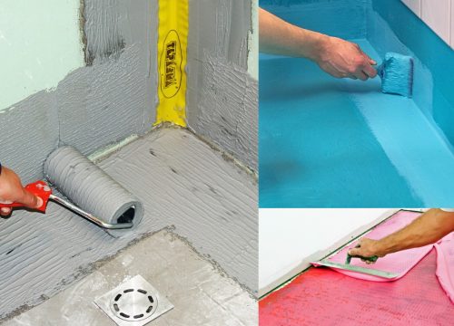 Beschermende materialen voor waterdicht maken in de douche